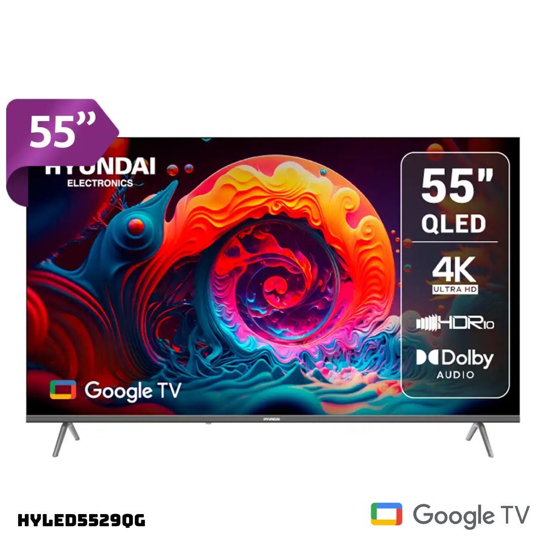 TELEVISOR HYUNDAI 55 QLED SMART TV GOOGLE TV 4K UHD - HYLED5529QG